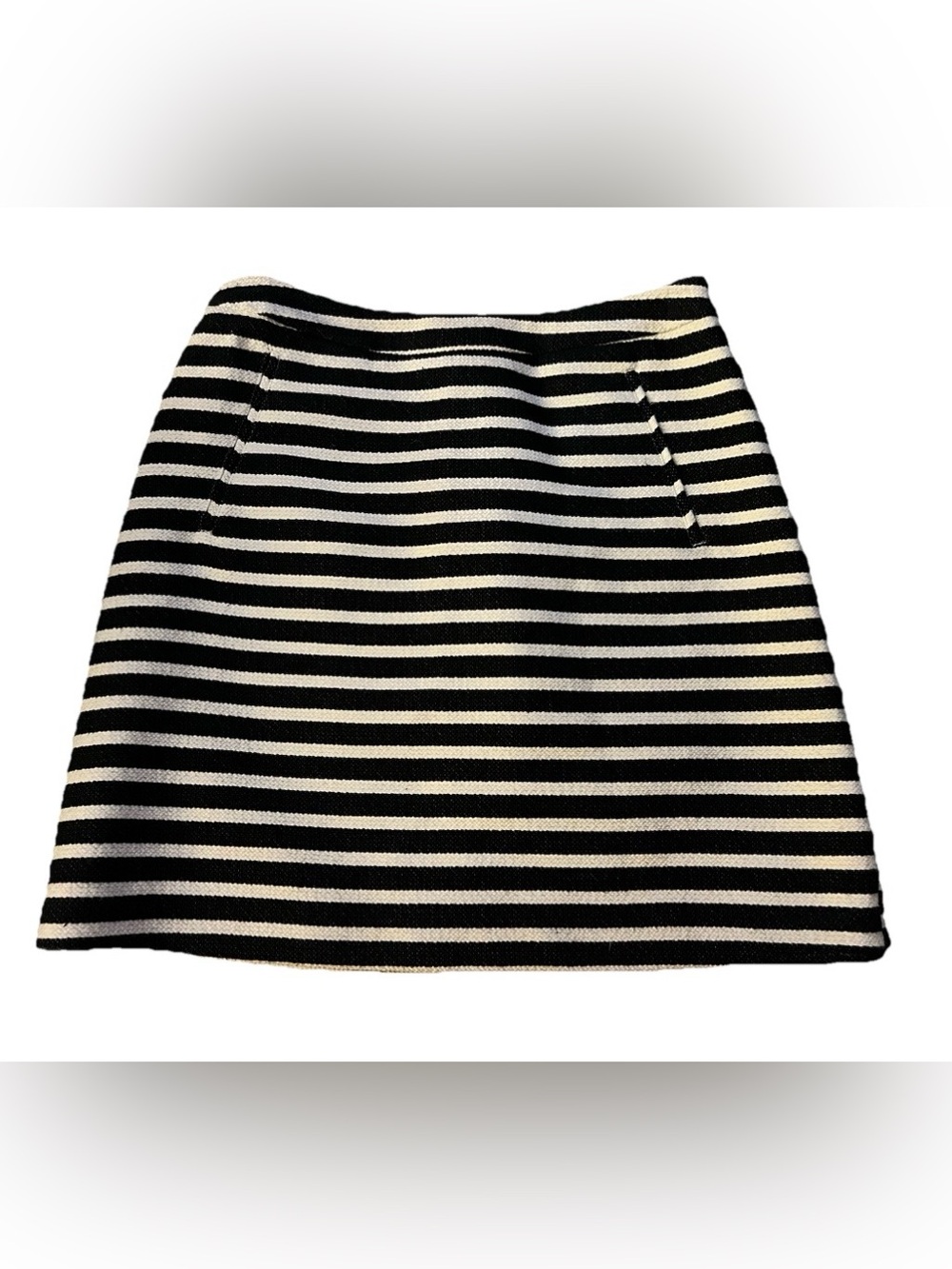Halogen Black & White Striped Woven A-line Mini Skirt